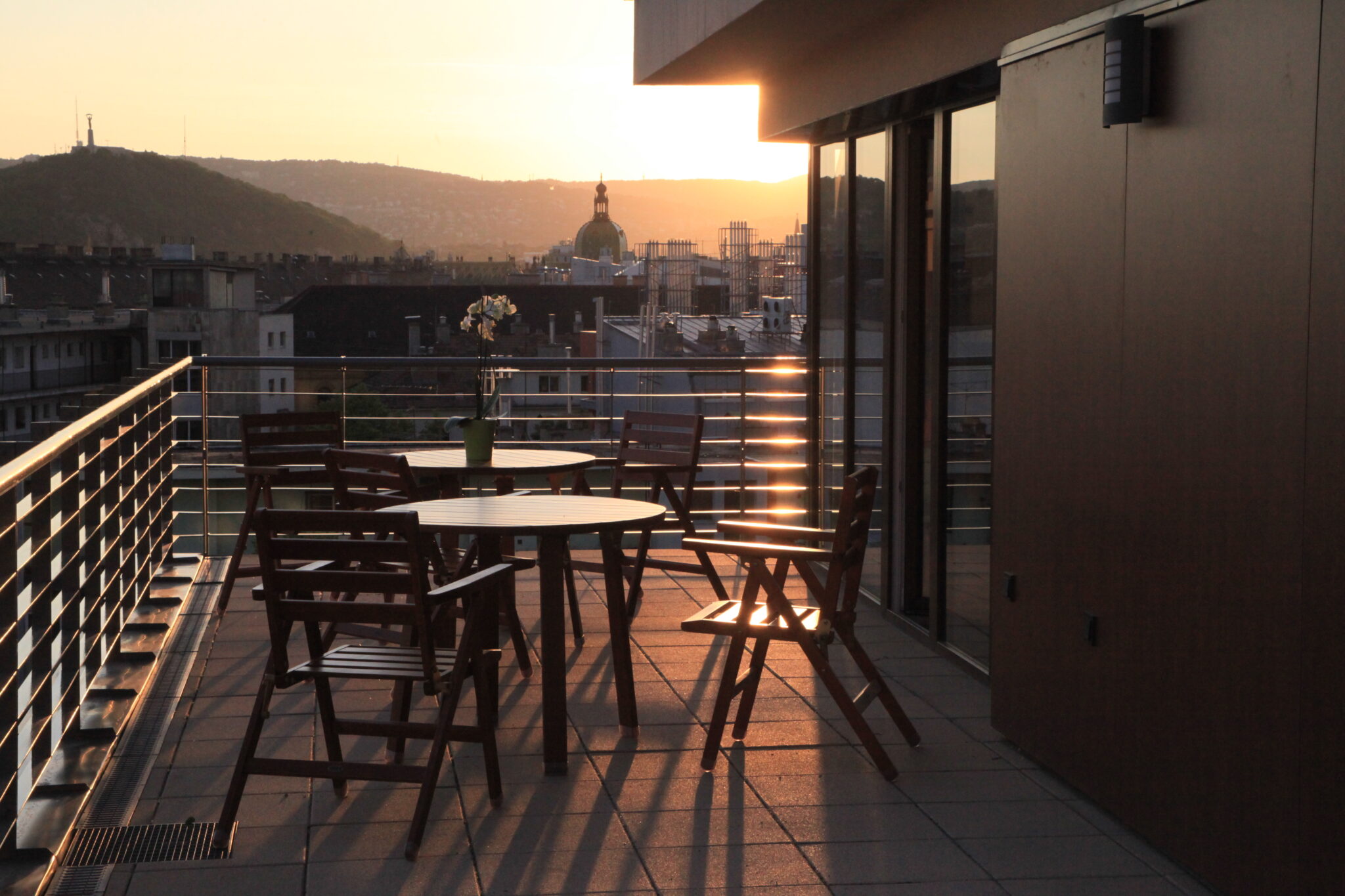 Sunset on terrace of our Penhouse Suite